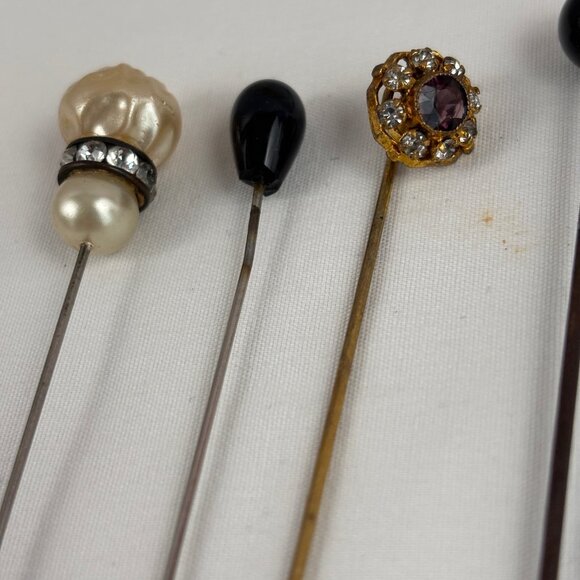 Antique Noritake Nippon Hat Pin Holder plus 7 Hat Pins - Picture 7 of 12